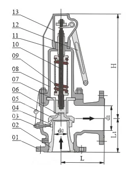 Boiler Pipeline  Spring Loaded Control Safety Valve