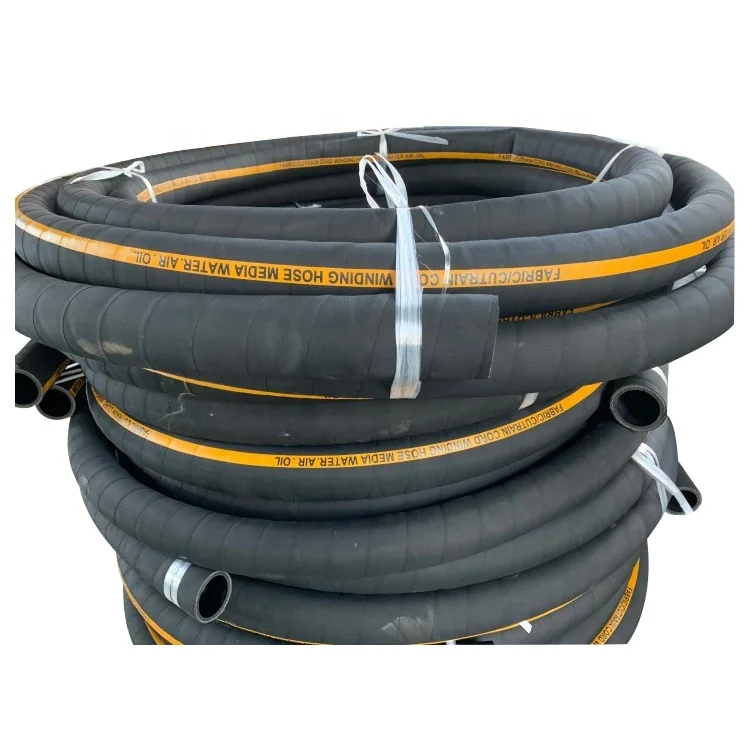 Supply Customized Industrial Cloth Fabric Braided Steel Wire Reinforced air Water Oil Hydraulic Rubber Hose