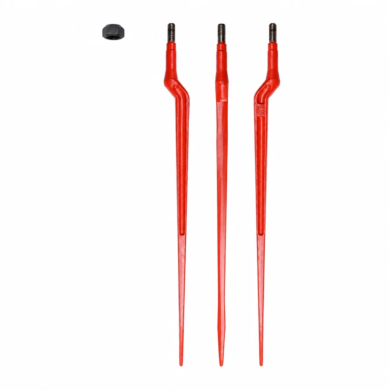 Hay Forklift Parts Cranked Rake Teeth 36mm Diameter With Bale Spear and Loader Tines With Hay Rake Tine