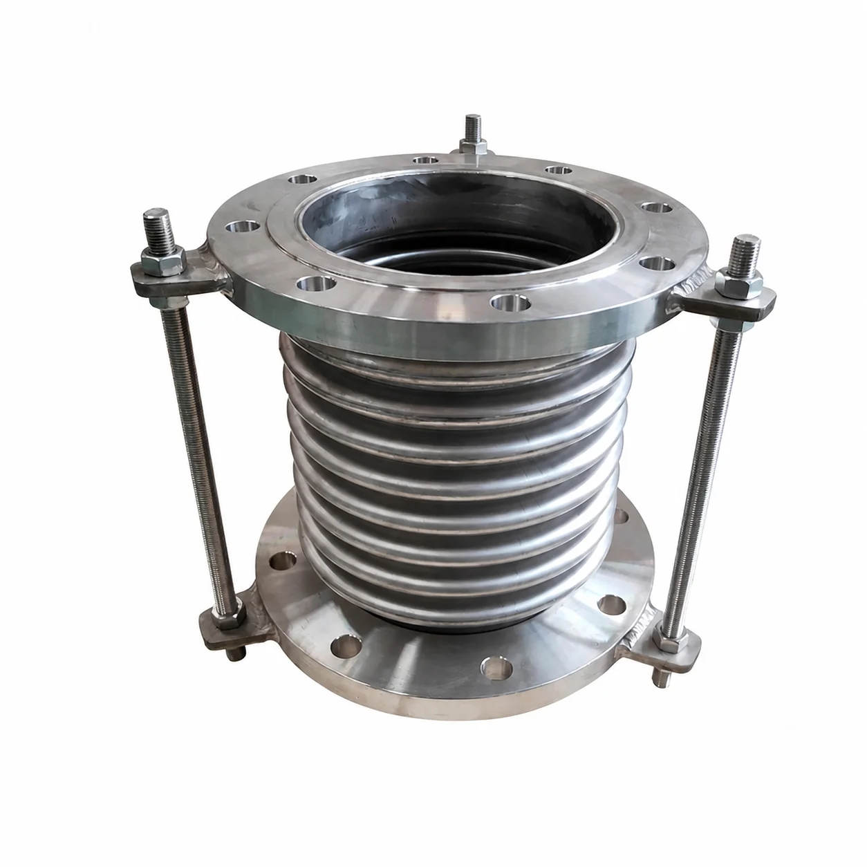 Large Diameter Pipe Telescopic Axial Stainless Steel Flange Tie Rods Compensator Metallic Bellows Expansion Joints