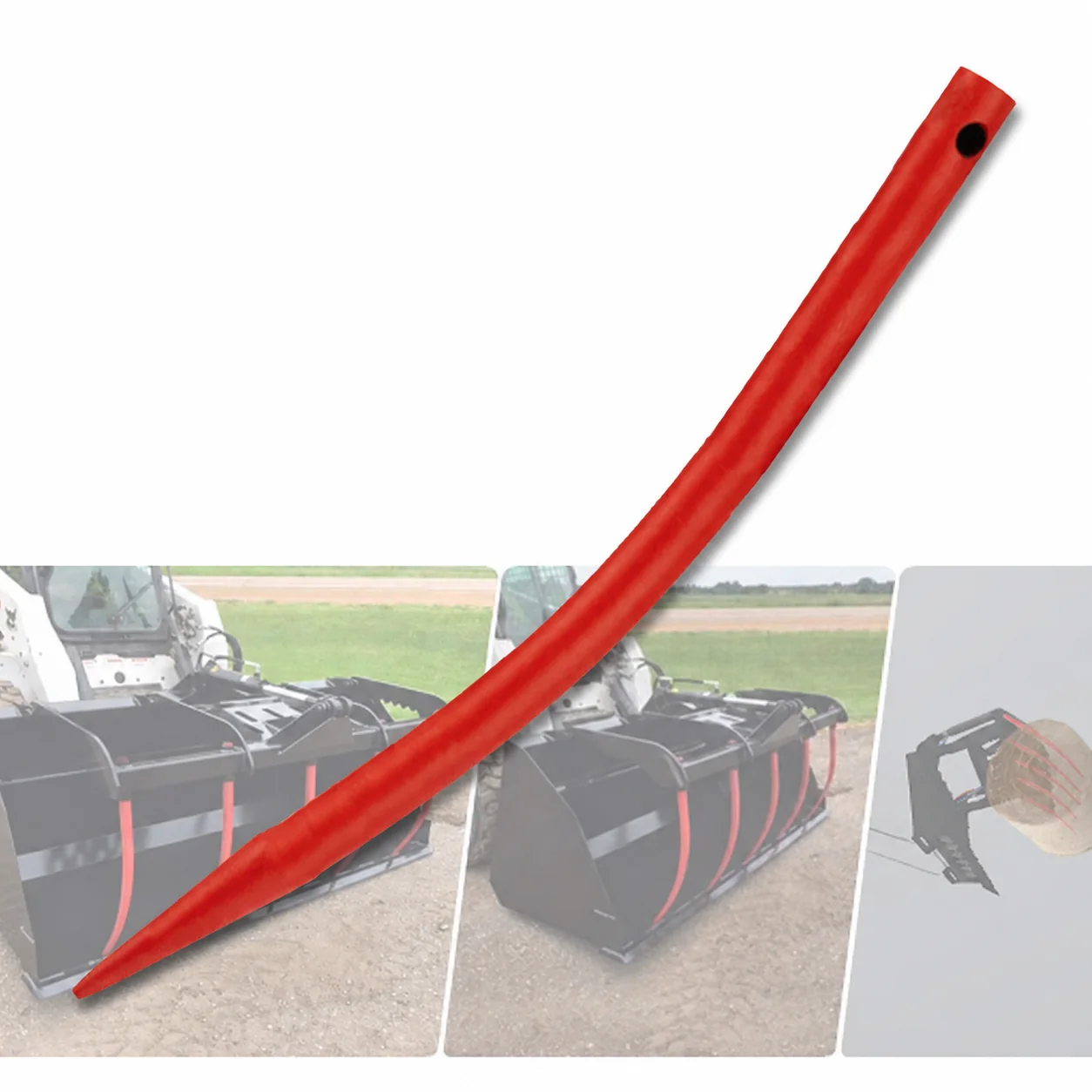 ABLSON Forged Curved Tines Hay Loader Tractor With Hay Bale Spear and Loader Tines Bale Spears for Mitsubishi Tractor Parts