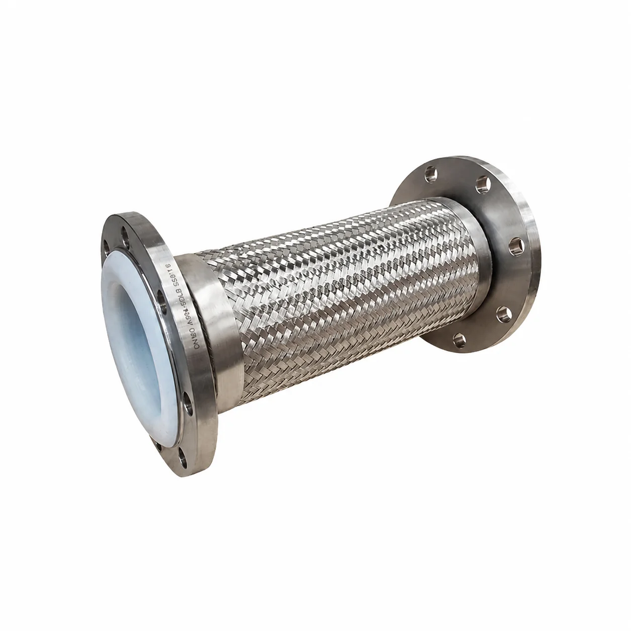 SS304 Flange PTFE Lined Corrugated Connection Stainless Steel Braided Metal Flexible Hose