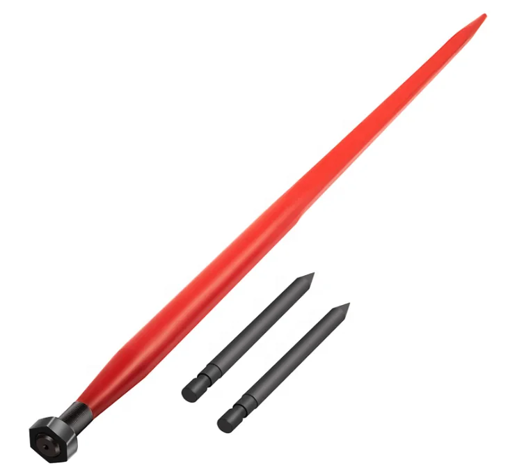 Black Coated Bale Forks Bale Hay Spike with Hex Nut and Sleeve for Buckets Tractors Loaders Siat ISO9001 Loader Tines Bale Spear