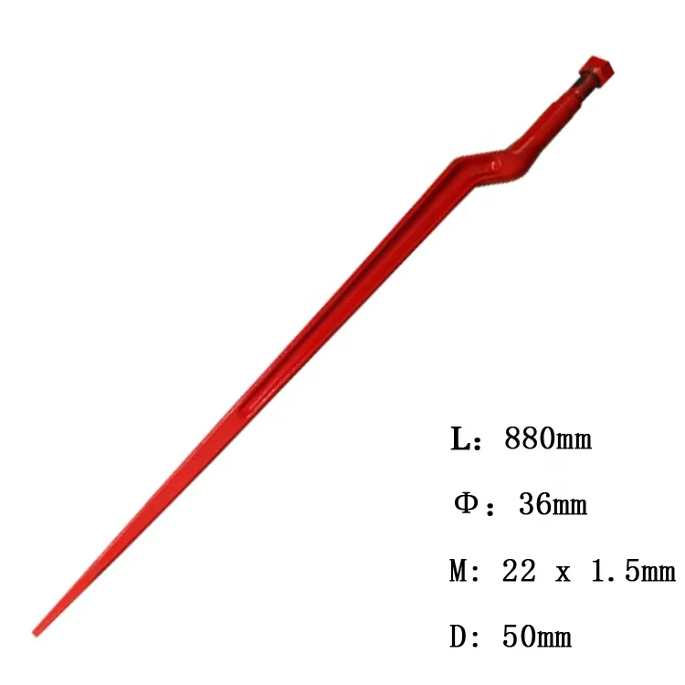 Hay Forklift Parts Cranked Rake Teeth 36mm Diameter With Bale Spear and Loader Tines With Hay Rake Tine
