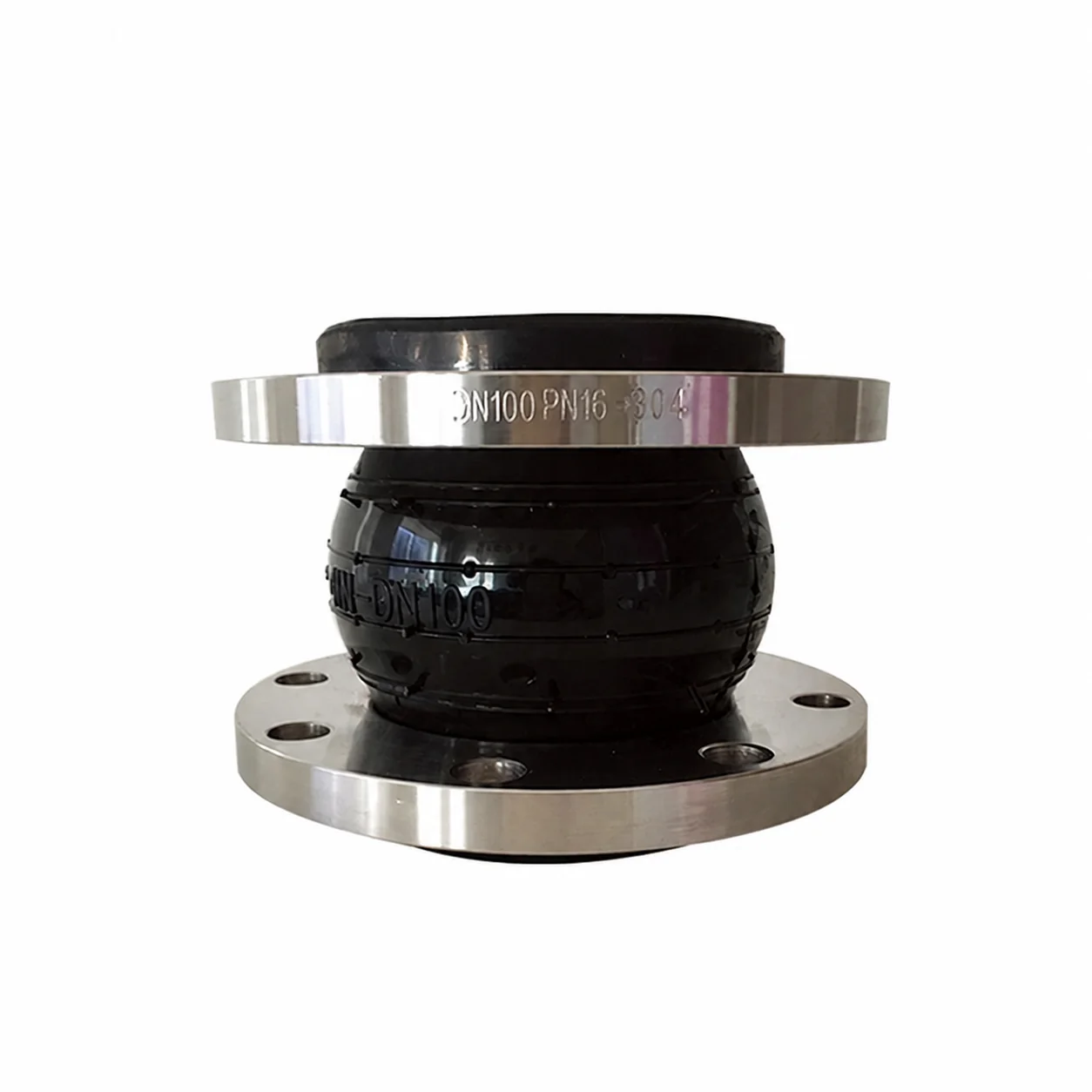 RUNTAIDA Factory DN100 EPDM NBR Connector Compensator SS304 Flange Single Sphere Rubber Flexible Joint
