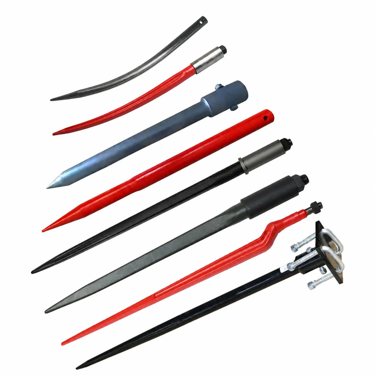 Fast Shipping Hay Spear Tine for Round Square Bale Silage on Tractor Loader Crane Aerial Work Platform at Pasture Grassland Farm