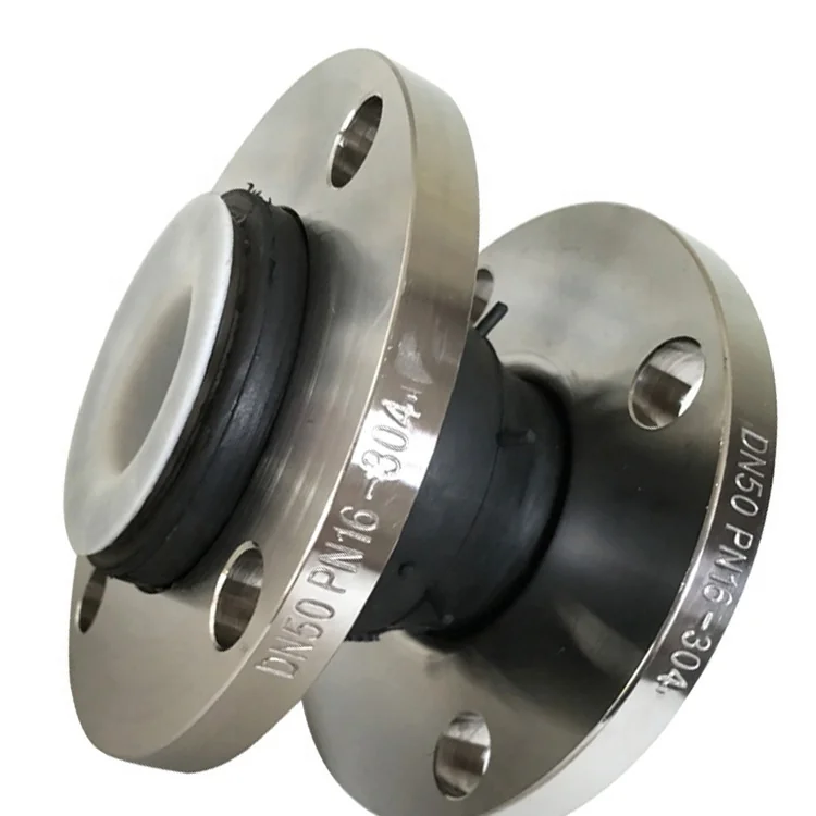 Corrosion Resistant Acid Alkali Flange Bellows PTFE SS 304 Rubber Expansion Joint