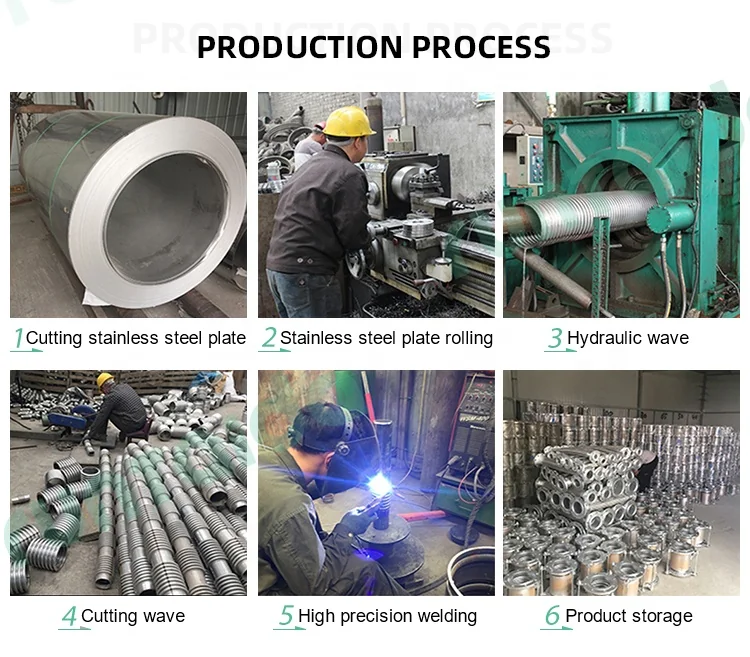 CE Steam air Flanged Ends Compensator Pressure Resistance Ss304 Flex Round Metal Expansion Joint