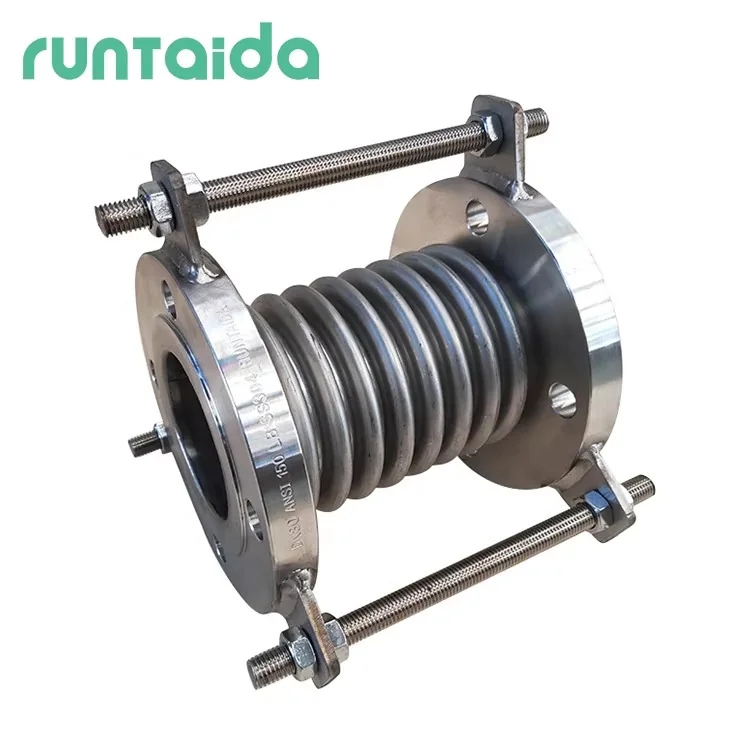 CE Steam air Flanged Ends Compensator Pressure Resistance Ss304 Flex Round Metal Expansion Joint