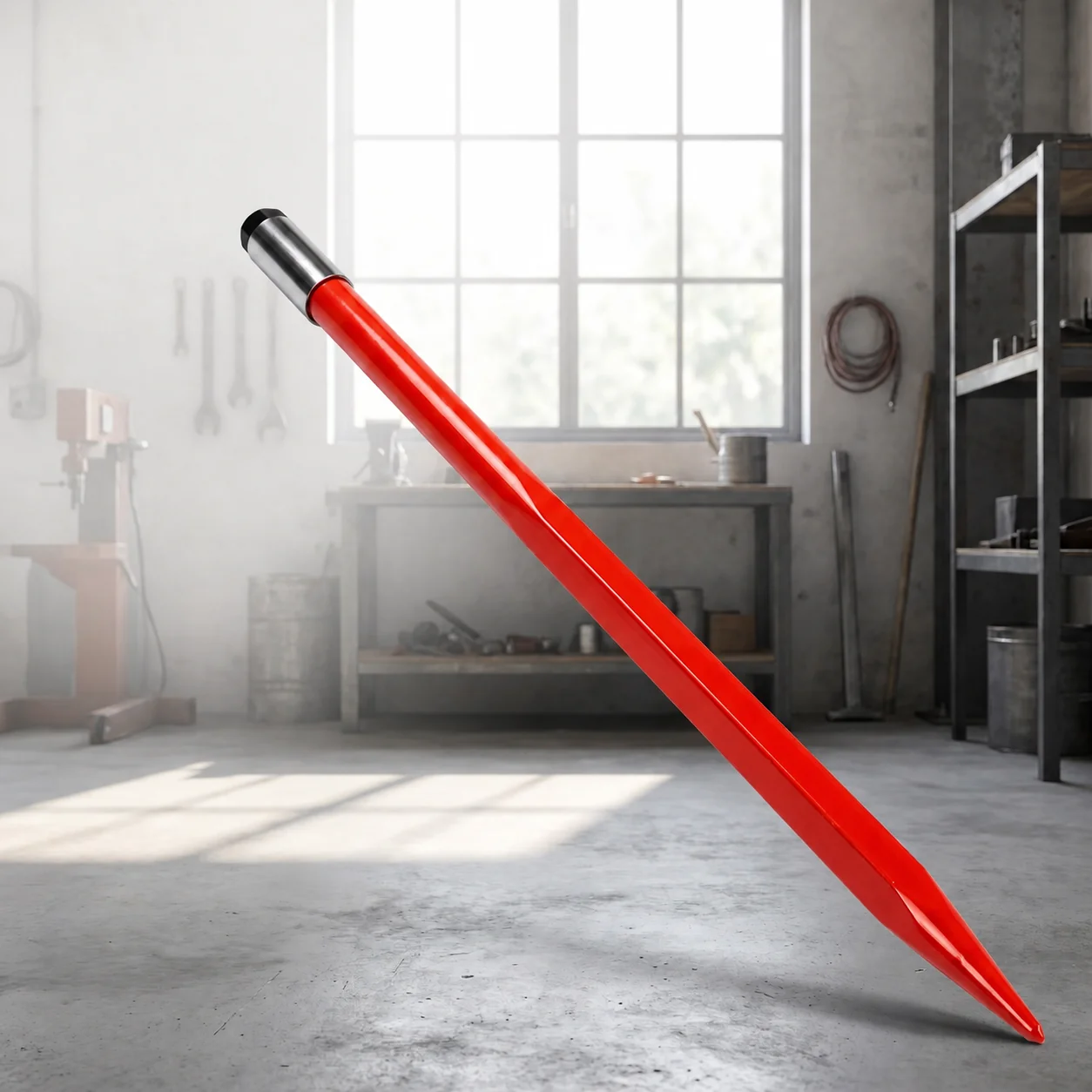 Heavy Duty 4500 Lbs Forged Steel Hay Bale Spear 49 Inch for Skid Steer SSQA & Tractor FEL Attachments