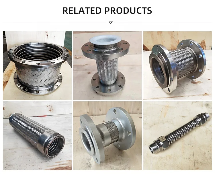 SS304 Flange PTFE Lined Corrugated Connection Stainless Steel Braided Metal Flexible Hose