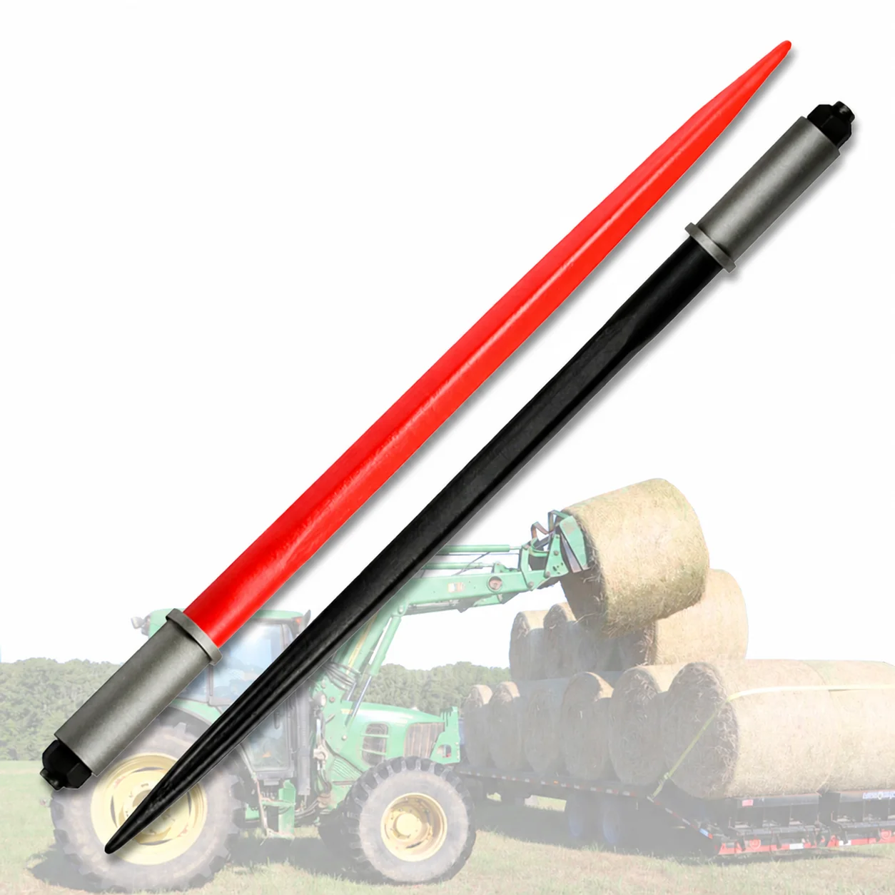 ABLSON Forged Straight Tine for Hay Loader Tractor With Hay Bale Spear and Loader Tine and Bale Spear for John Deere 2140