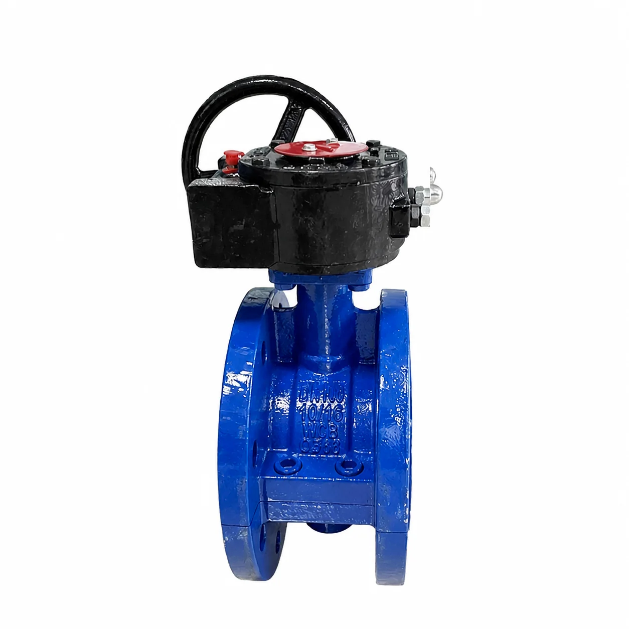 Turbine Gearbox Resilient Seated Double Flange Type Pn16 PTFE Wafer Type butterfly Valve