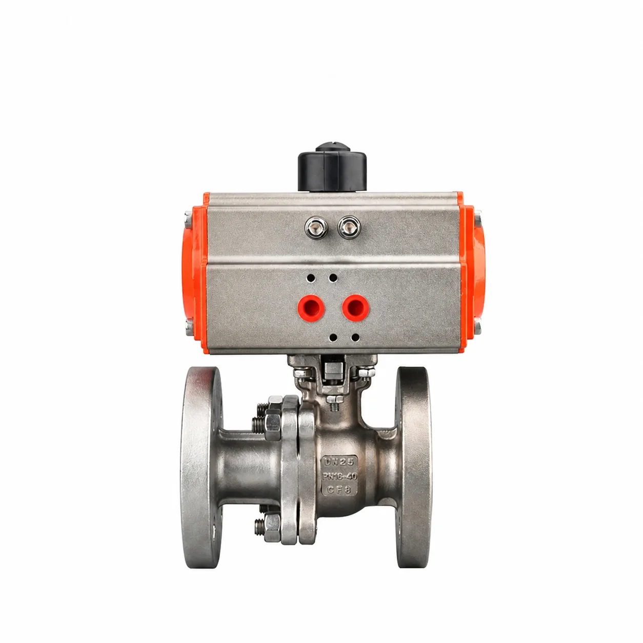 DN150 6 Inch Stainless Steel Pneumatic Actuator Control Double Flange Ball Valve